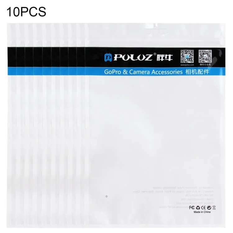 10 PCS PULUZ 25.8cm x 18cm Hang Hole Clear Front White Pearl Jewelry Zip Lock Packaging Bag (Size: L)