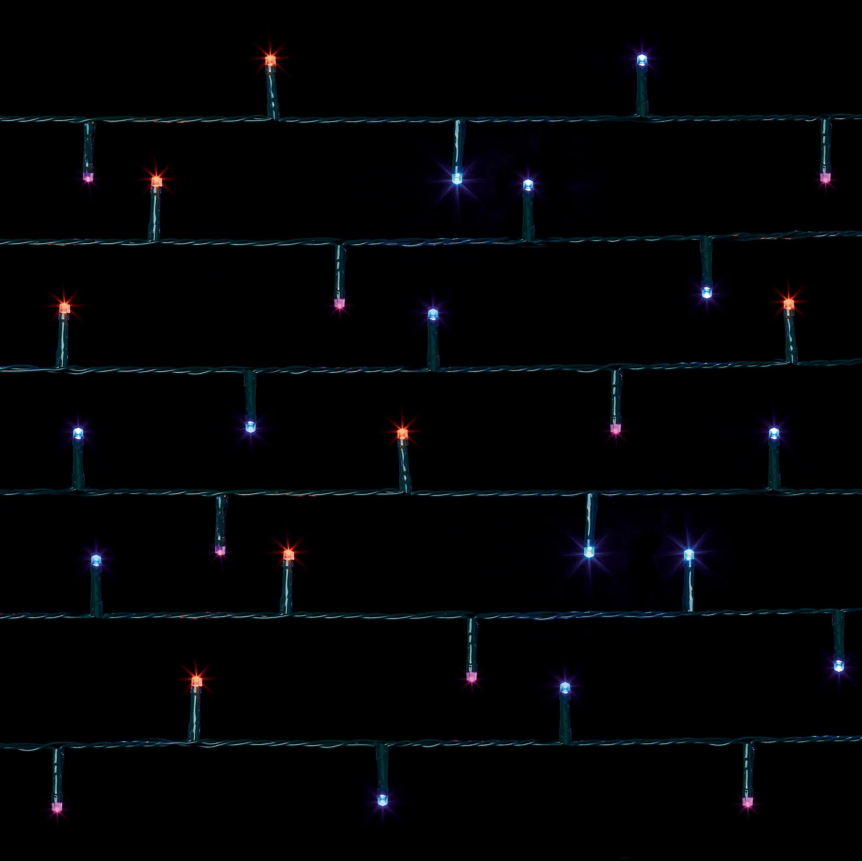 100 Multi Action Battery Operated LED Lights with Timer- Rainbow