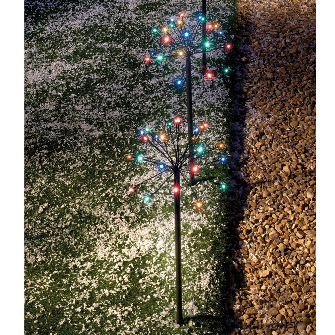 120 Battery Operated Multi Action Sparkler Path Lights with Timer-Multi-Coloured
