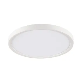 15W 15.7in. Round Matte White Dimmable LED Ceiling Light - 100 Degree Beam - 120VAC - Direct Wiring - 1,500 Lm