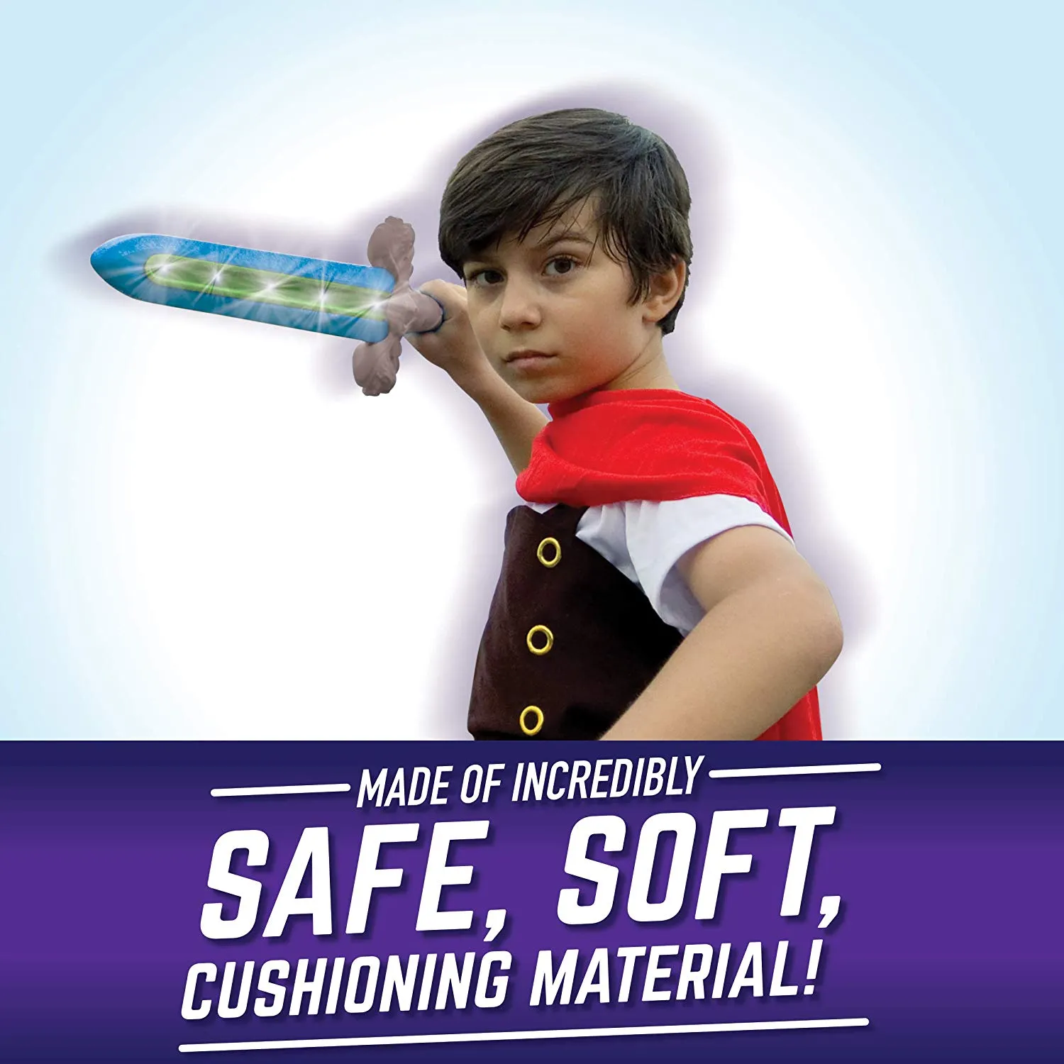 2-Pack GeoSword Dueling Play Swords with Movement-Activated LED Lights & Battle Sounds