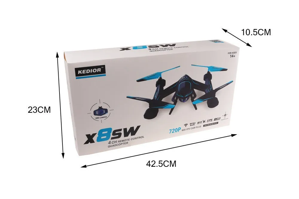 2017 New X8SW Wifi Drone RC quadcopter with 720p Wifi FPV HD camera Or 1080P HD Camera Headless Quad copter helicopter