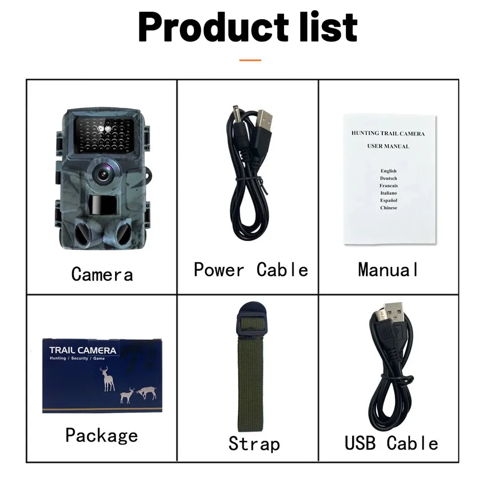 4K 30MP Hunting Trail Camera IP66 Waterproof Wild Camera with 120° Wide Angle Night Vision Support Photo Video Motion Activated