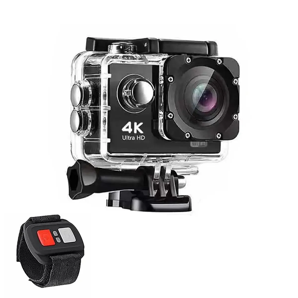 4K Action Pro Waterproof UHD Wi-Fi Camera with RF Remote and Accessories