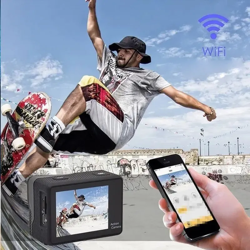 4K Action Pro Waterproof UHD Wi-Fi Camera with RF Remote and Accessories