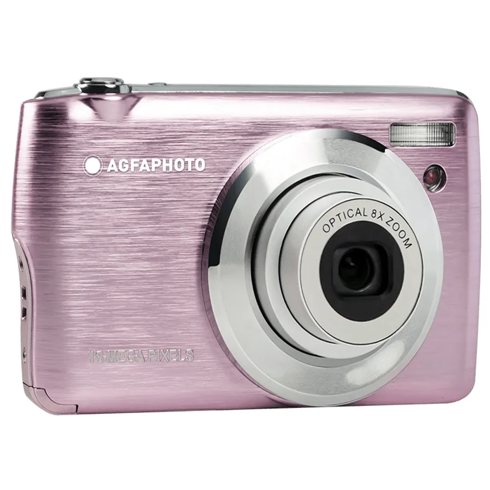 AGFAPHOTO Realishot (DC8200) 18MP Digital Camera with CMOS Sensor, FHD 1080p Video Capture, 8x Optical Zoom, 2.7" TFT Screen Display, Max 32GB Memory Storage Support for Photography Videography | Black, Blue, Pink, Purple, Red, Gray/Silver