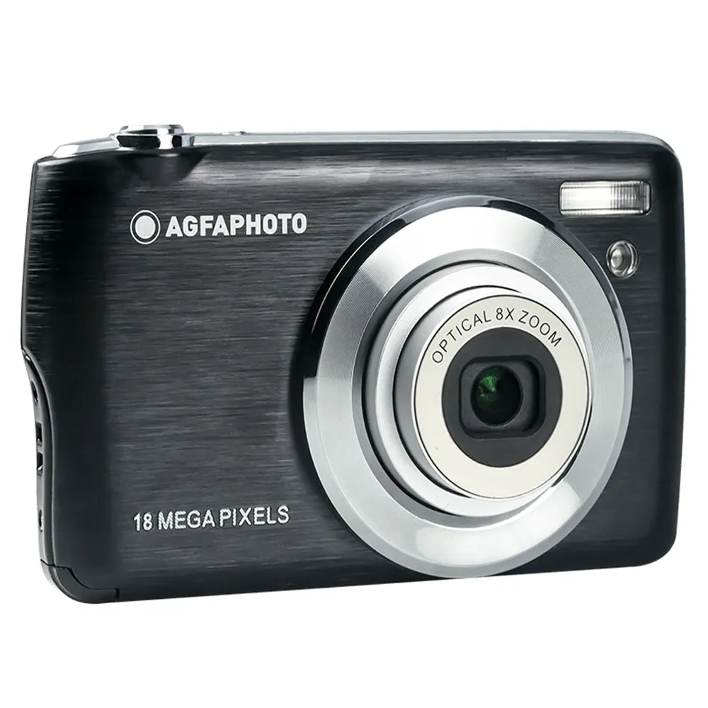 AGFAPHOTO Realishot (DC8200) 18MP Digital Camera with CMOS Sensor, FHD 1080p Video Capture, 8x Optical Zoom, 2.7" TFT Screen Display, Max 32GB Memory Storage Support for Photography Videography | Black, Blue, Pink, Purple, Red, Gray/Silver