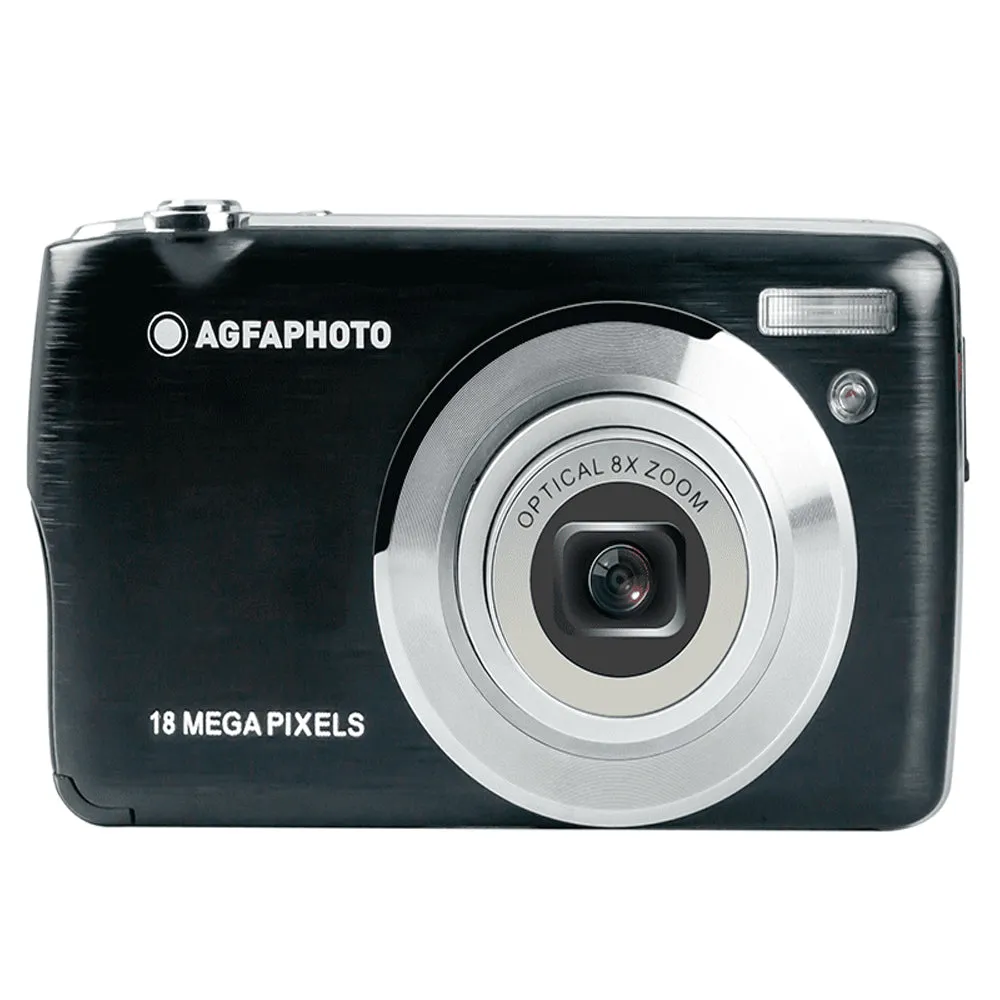 AGFAPHOTO Realishot (DC8200) 18MP Digital Camera with CMOS Sensor, FHD 1080p Video Capture, 8x Optical Zoom, 2.7" TFT Screen Display, Max 32GB Memory Storage Support for Photography Videography | Black, Blue, Pink, Purple, Red, Gray/Silver