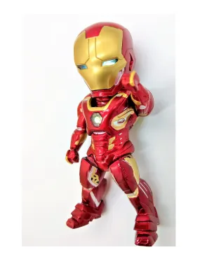 Angry Red Iron Man Figure, Battle Ready with LED Eyes! (Batteries Included)