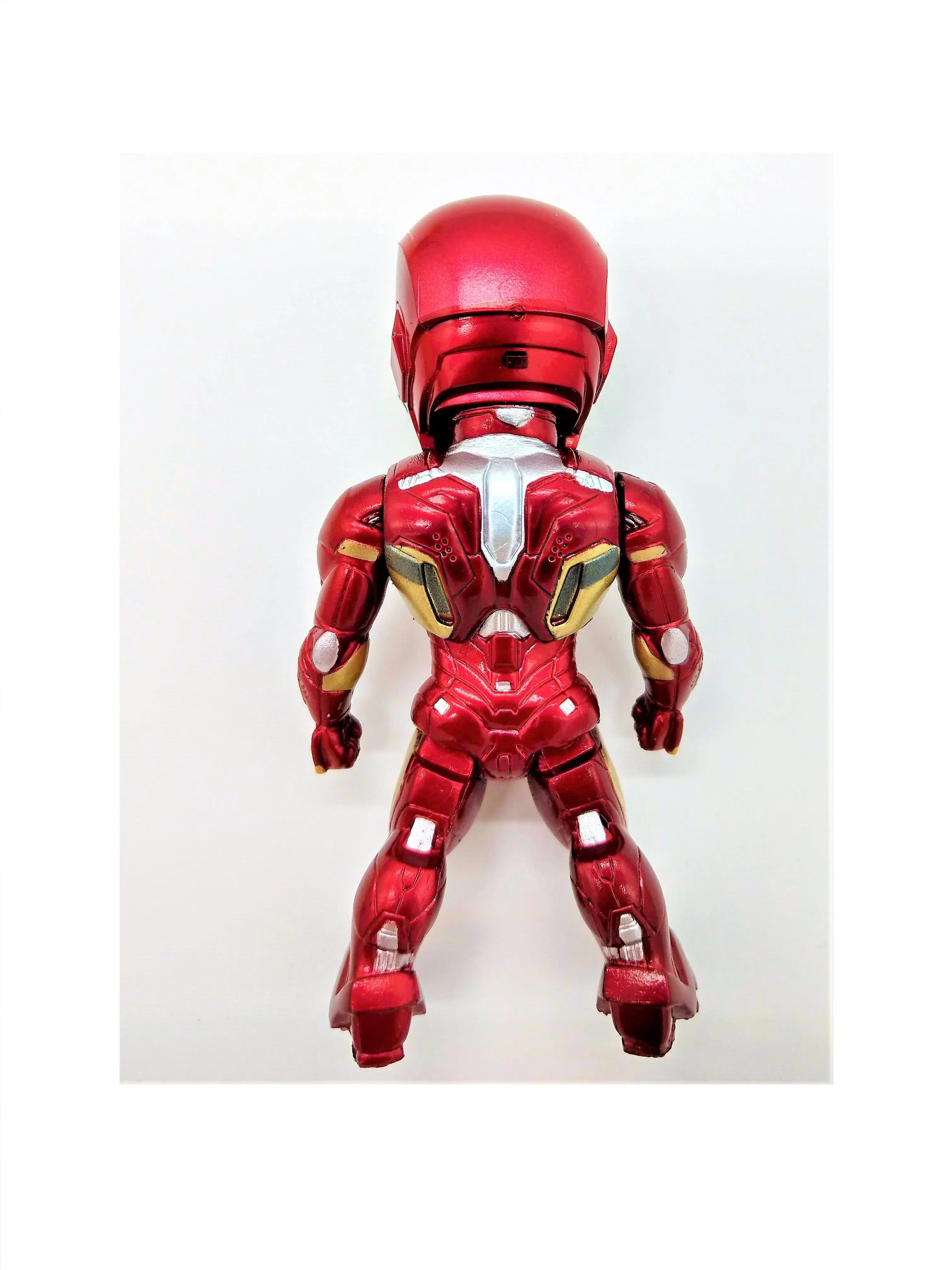 Angry Red Iron Man Figure, Battle Ready with LED Eyes! (Batteries Included)