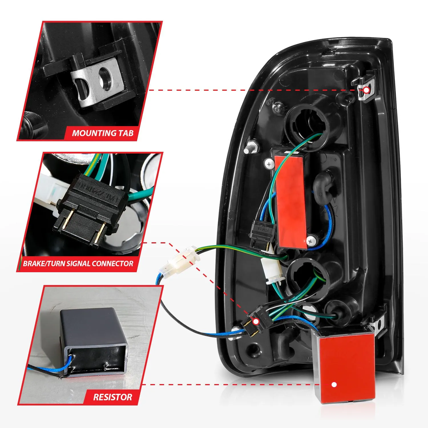 Anzo LED C-Bar Tail Lights Black Smoke Lens For Tundra (2000-2006)