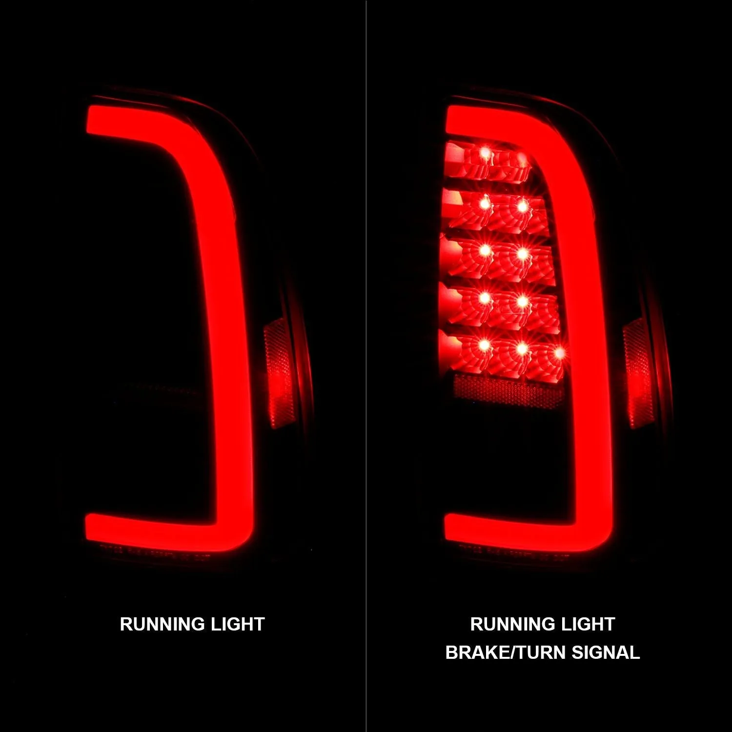 Anzo LED C-Bar Tail Lights Black Smoke Lens For Tundra (2000-2006)