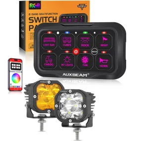 AR-800 RGB Switch Panel   3 Inch LED Pods with White&Yellow Cover