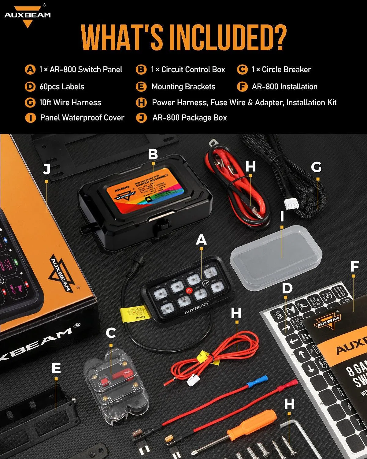AR-800 RGB Switch Panel   3 Inch LED Pods with White&Yellow Cover