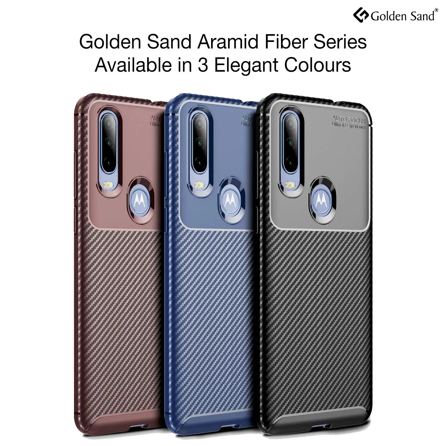 Aramid Fibre Series Shockproof Armor Back Cover for Moto One Action 6.3 inch, Brown