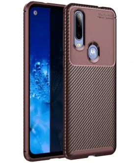 Aramid Fibre Series Shockproof Armor Back Cover for Moto One Action 6.3 inch, Brown