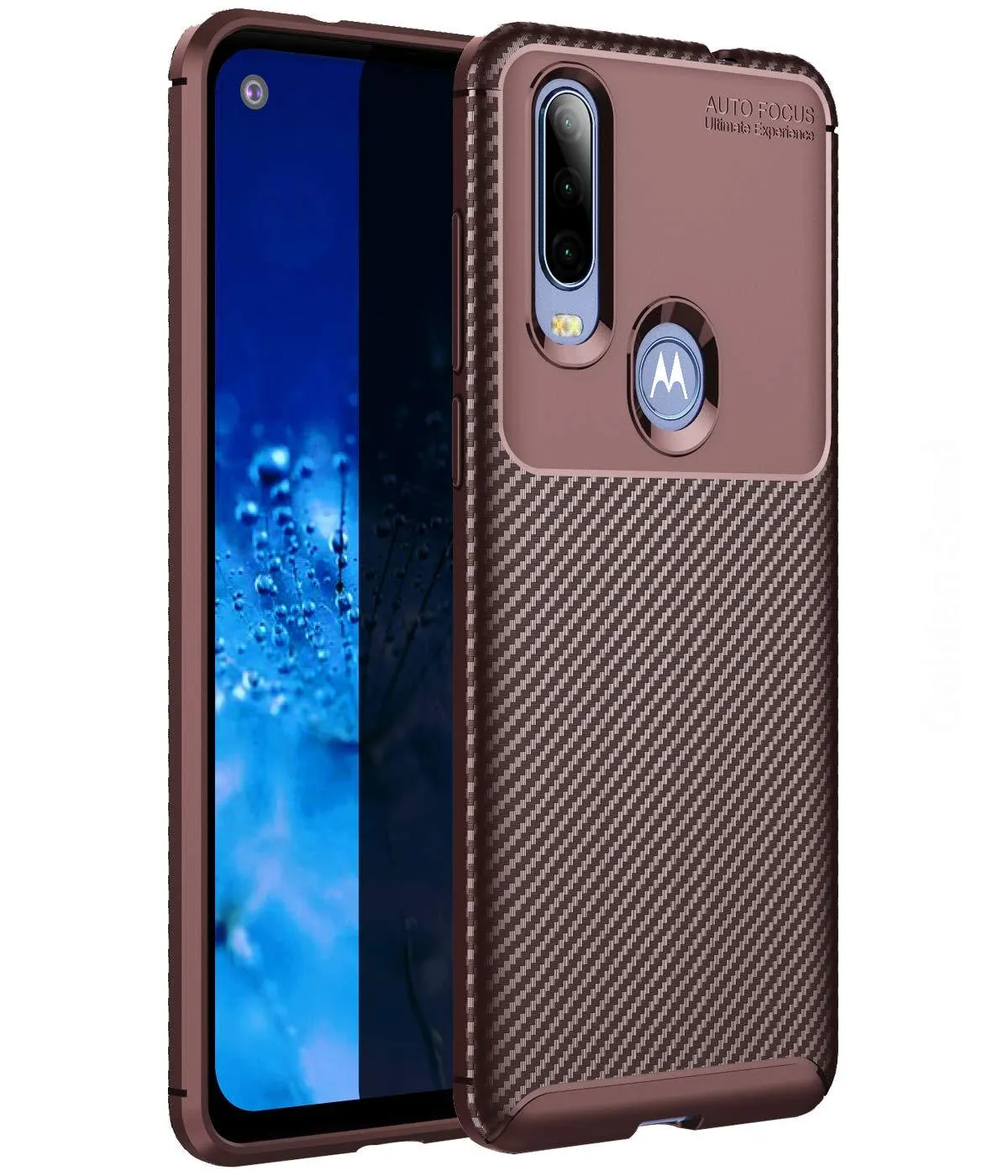 Aramid Fibre Series Shockproof Armor Back Cover for Moto One Action 6.3 inch, Brown