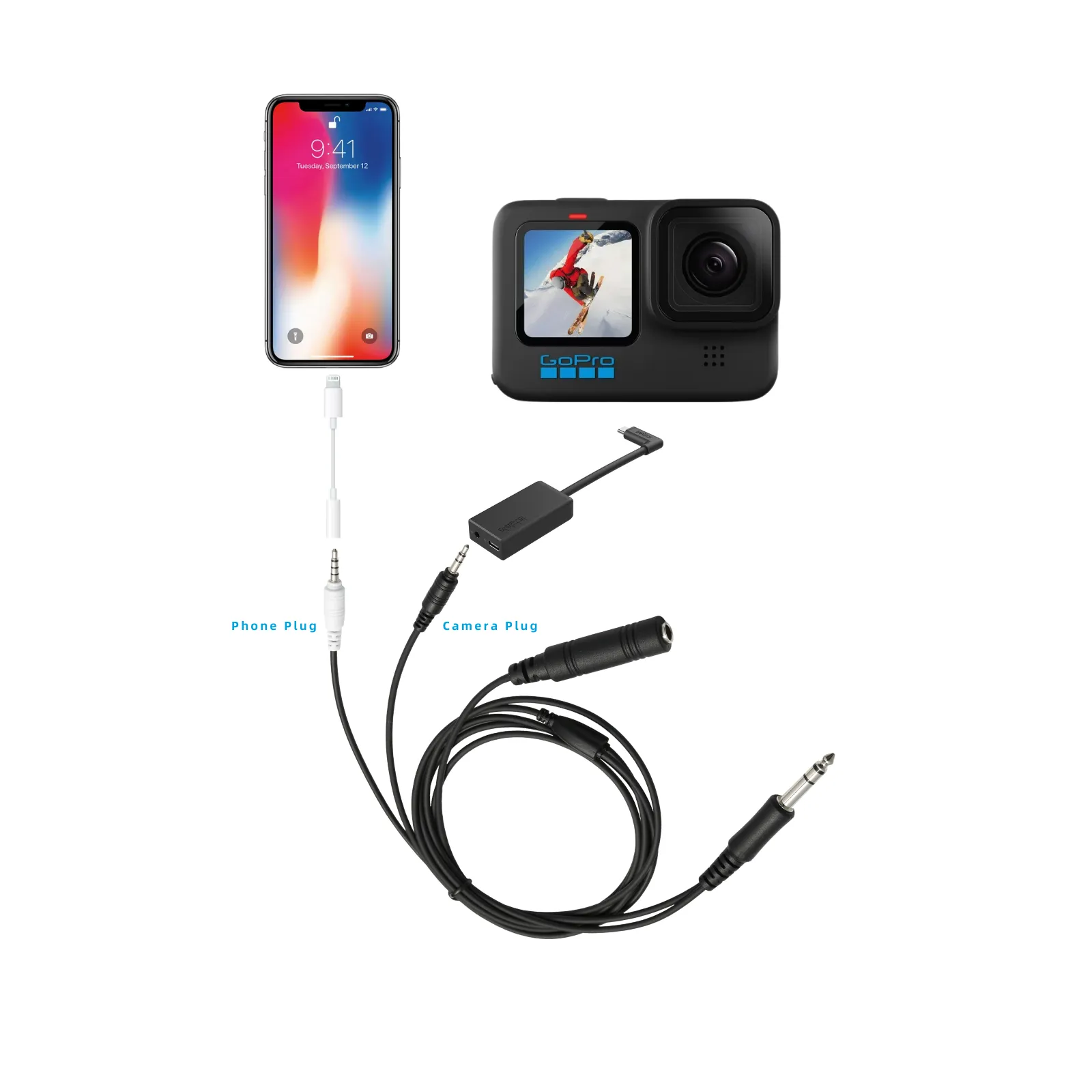 Aviation Headset Flight Audio Recording Cable