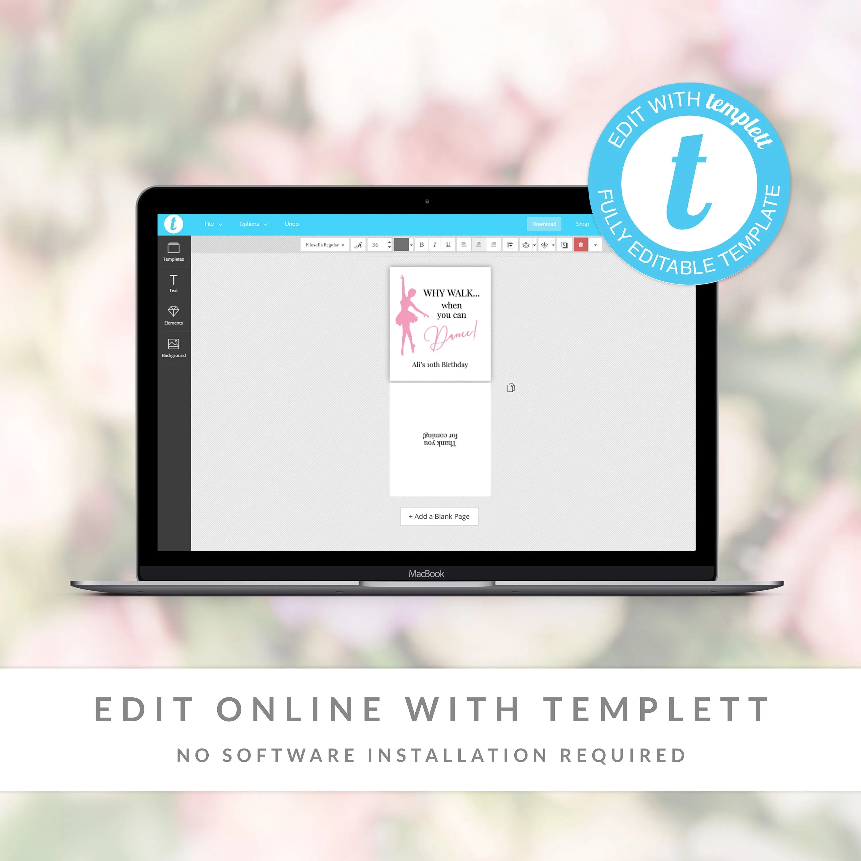 Ballet Favor Tag Template for Hair Scrunchies, Printable Recital Gift Tag, Editable INSTANT DOWNLOAD