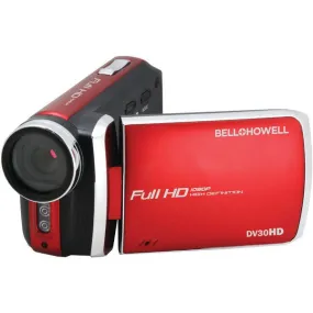 BELL HOWELL DV30HD-R 20.0-Megapixel 1080p DV30HD Fun-Flix Slim Camcorder (Red)