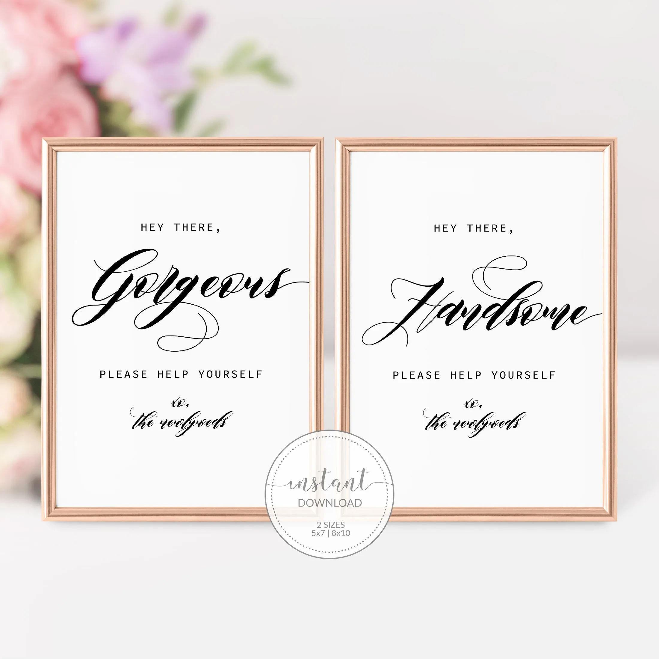 Black Script Wedding Bathroom Sign Template, Printable Minimalist Bathroom Basket Sign, Editable INSTANT DOWNLOAD - SFB100