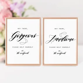 Black Script Wedding Bathroom Sign Template, Printable Minimalist Bathroom Basket Sign, Editable INSTANT DOWNLOAD - SFB100