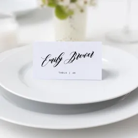 Black Script Wedding Place Cards Template, Printable Minimalist Wedding Name Cards, Editable INSTANT DOWNLOAD - SFB100