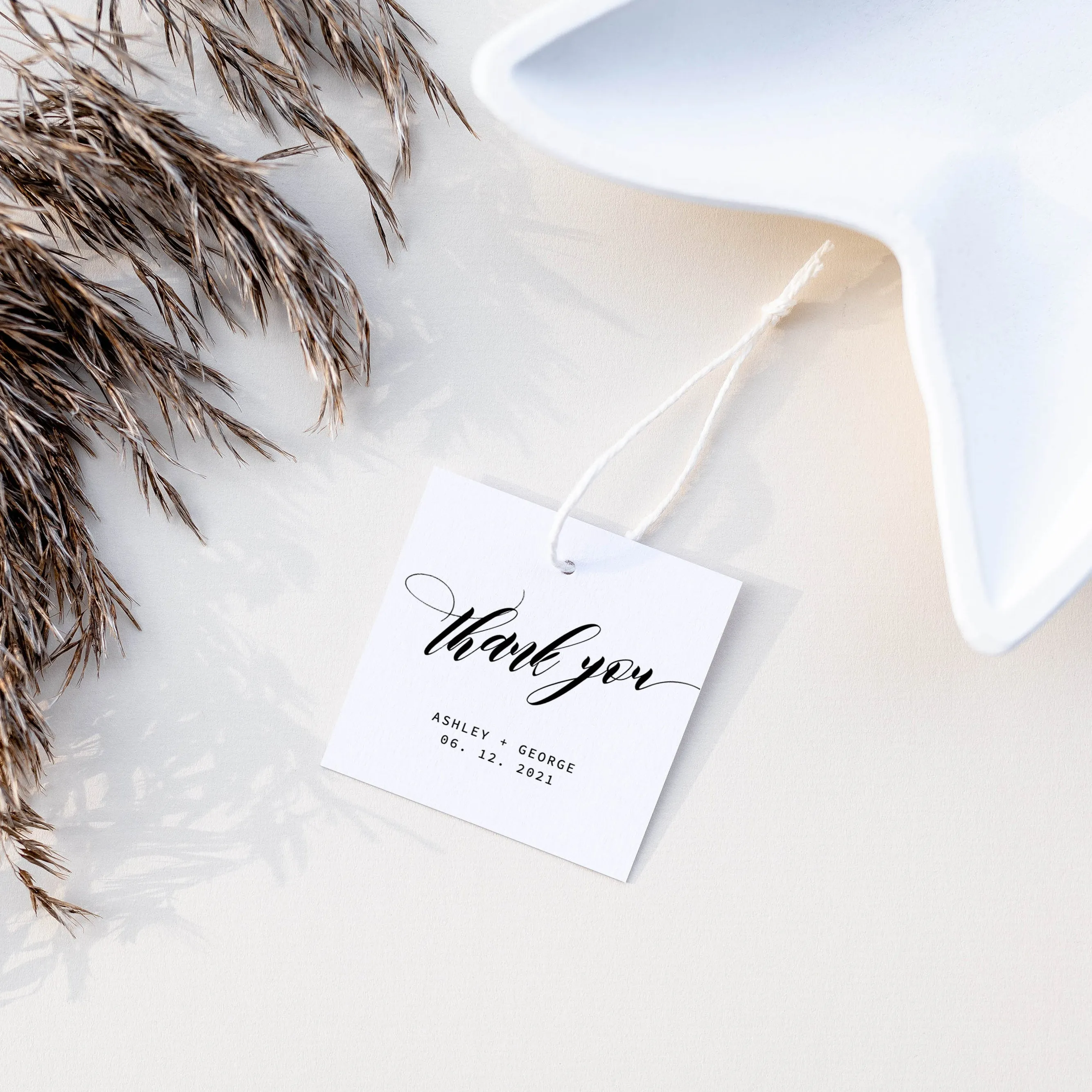 Black Script Wedding Stickers Template, Printable Minimalist Thank You Stickers, Editable INSTANT DOWNLOAD - SFB100