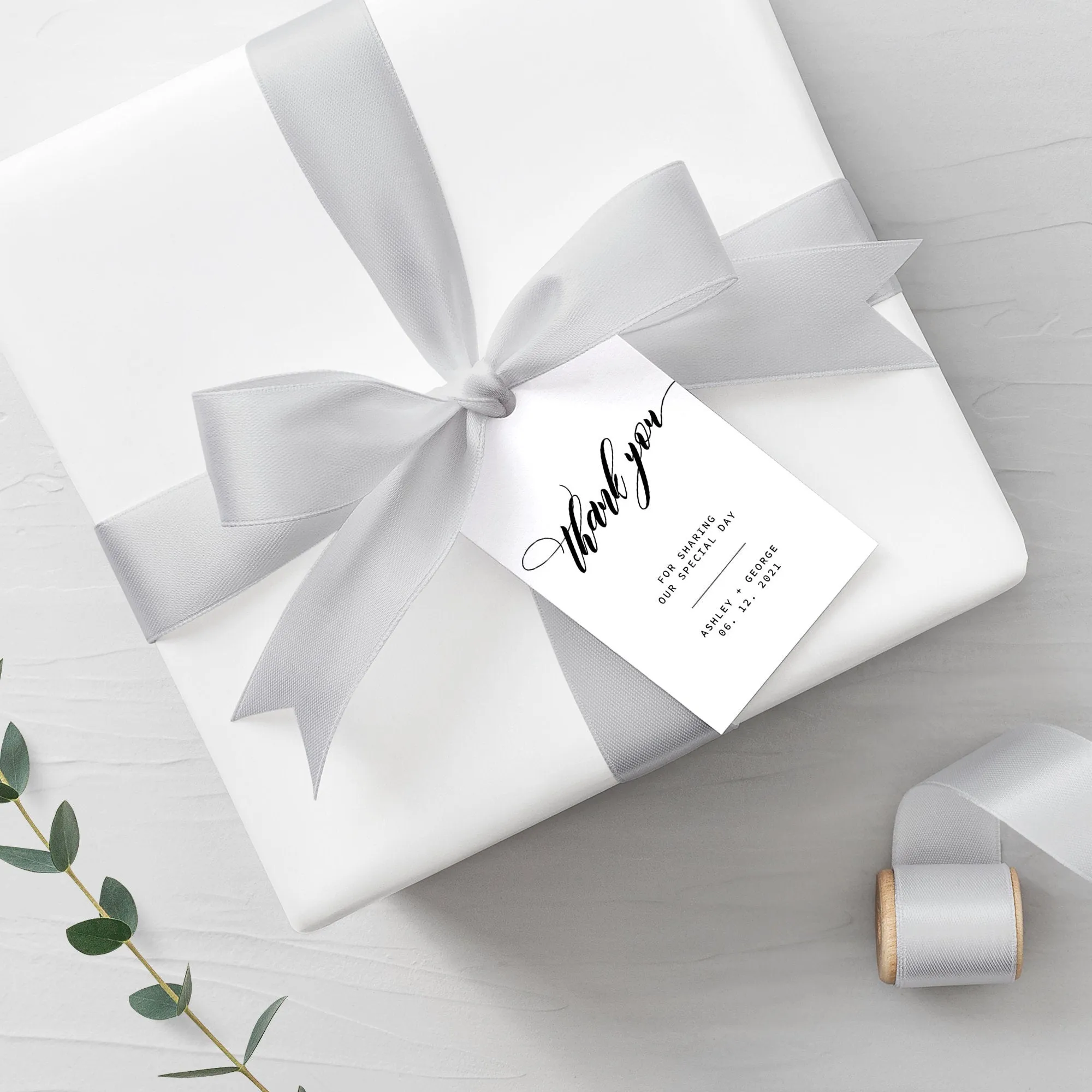 Black Script Wedding Stickers Template, Printable Minimalist Thank You Stickers, Editable INSTANT DOWNLOAD - SFB100