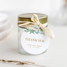 Blush Floral Greenery Baby Shower Favor Tags Template, Printable Baby Shower Thank You Tags, Editable INSTANT DOWNLOAD - BGF100