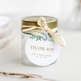 Blush Floral Greenery Bridal Shower Favor Tags, Printable Bridal Shower Thank You Tags, Editable INSTANT DOWNLOAD - BFG100