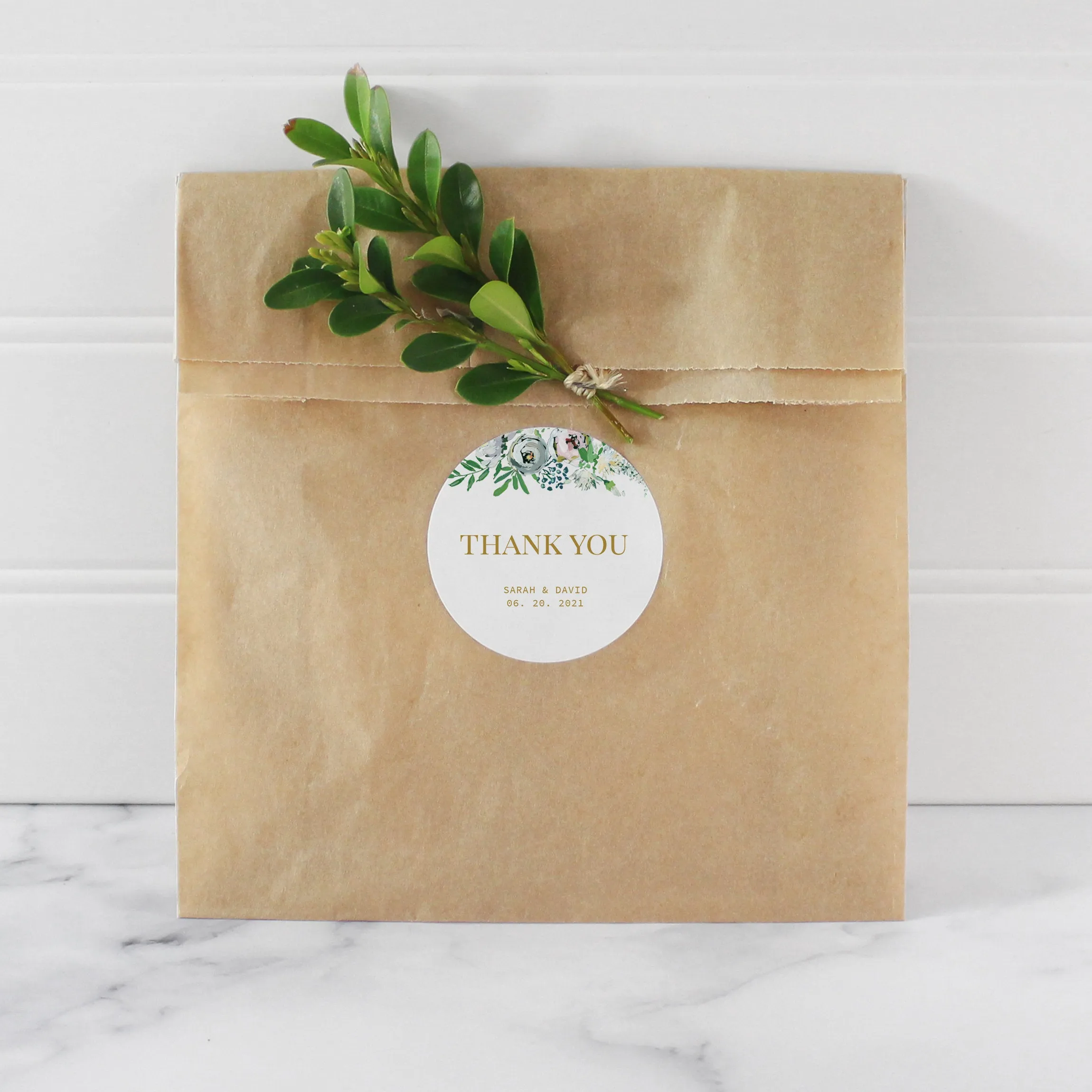 Blush Floral Greenery Wedding Stickers Template, Printable Wedding Thank You Stickers, Editable INSTANT DOWNLOAD - BGF100