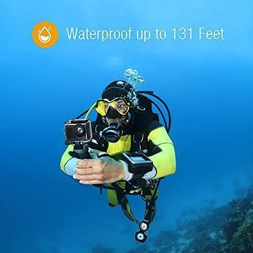 Campark Action Camera 4K 20MP Dual Screen EIS WiFi 40M Waterproof Underwater Vlogging Camera Men Gifts with Accessories Kit Compatible with Gopro Hero Camera