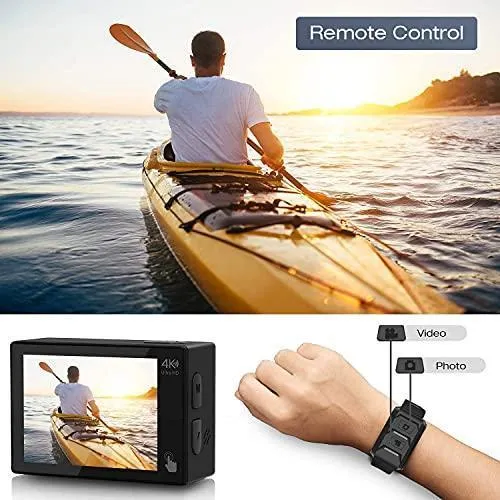 Campark Action Camera 4K 20MP Dual Screen EIS WiFi 40M Waterproof Underwater Vlogging Camera Men Gifts with Accessories Kit Compatible with Gopro Hero Camera