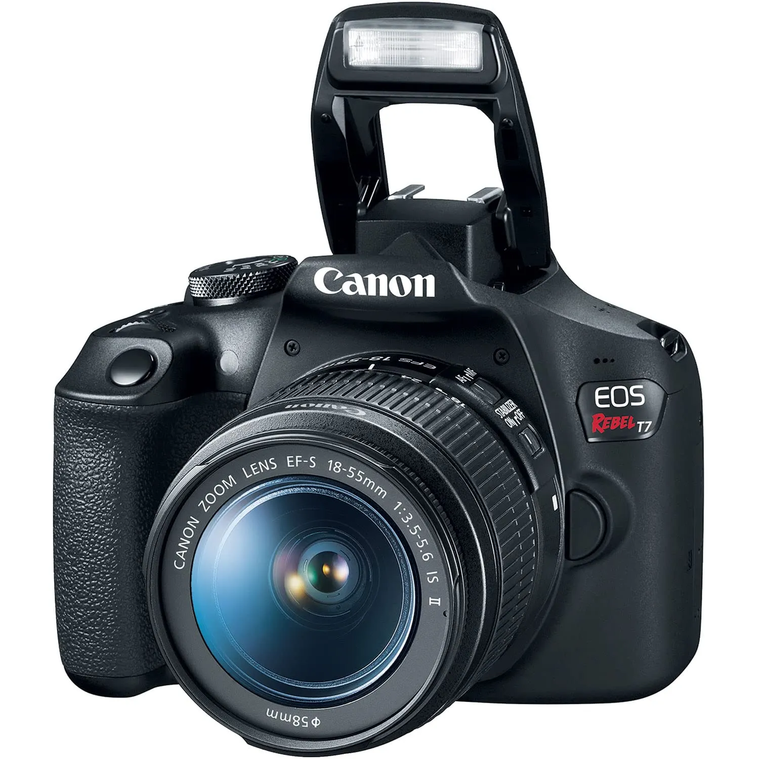 Canon EOS Rebel T7 DSLR Camera Bundle w/ Canon EF-S 18-55mm f/3.5-5.6 is II Lens   2pc SanDisk 64GB Memory Cards, Wide Angle Lens, Telephoto Lens, 3pc Filter Kit   Accessory Kit