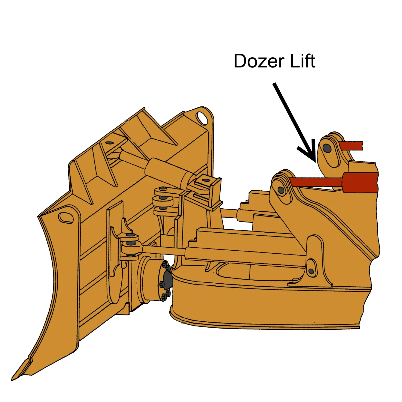 Case 650G, 650H, 750H, 850G, & 850H Dozer Lift Cylinder