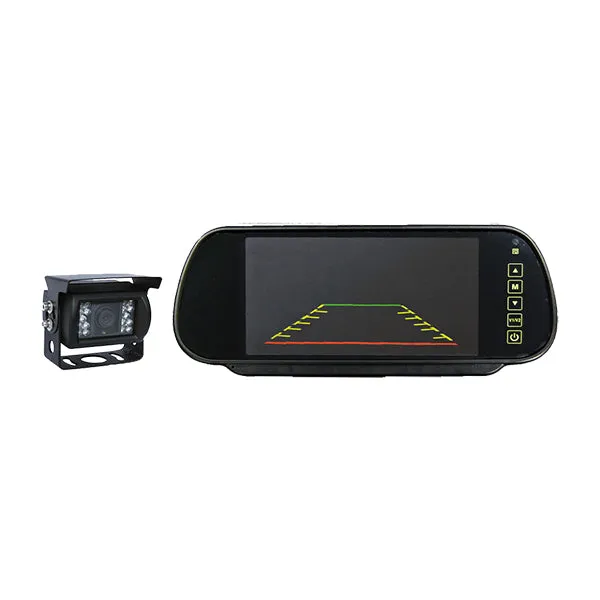 CCTV TV Kit 7" Mirror Monitor Colour TFT I/R w/sound 12/24V Bx1