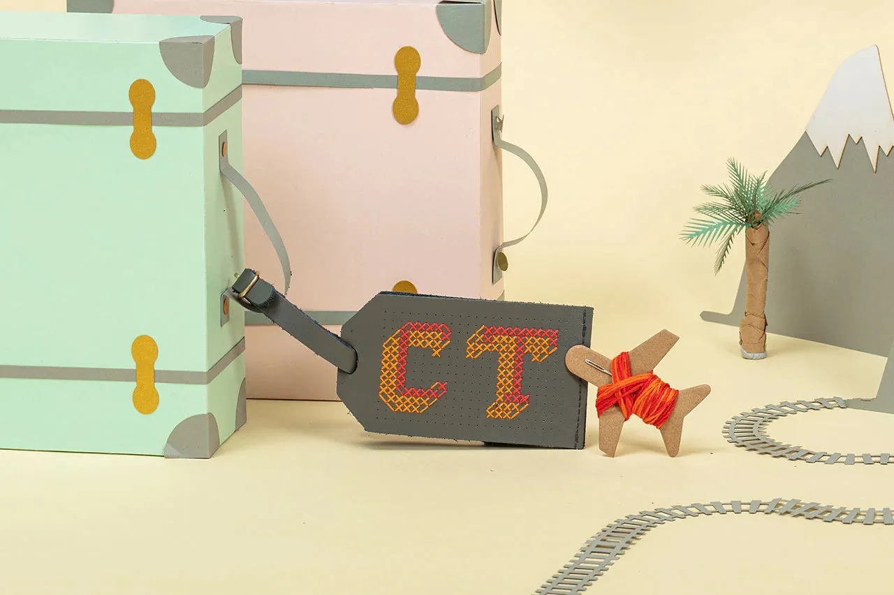 CHASING THREADS • Stitch Your Own Luggage Kit • Grey • NEW