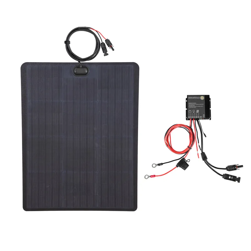 Chevrolet Silverado 2500 3500 with Scoop (2016-Present) Lensun 60W Hood Flexible Solar Panel