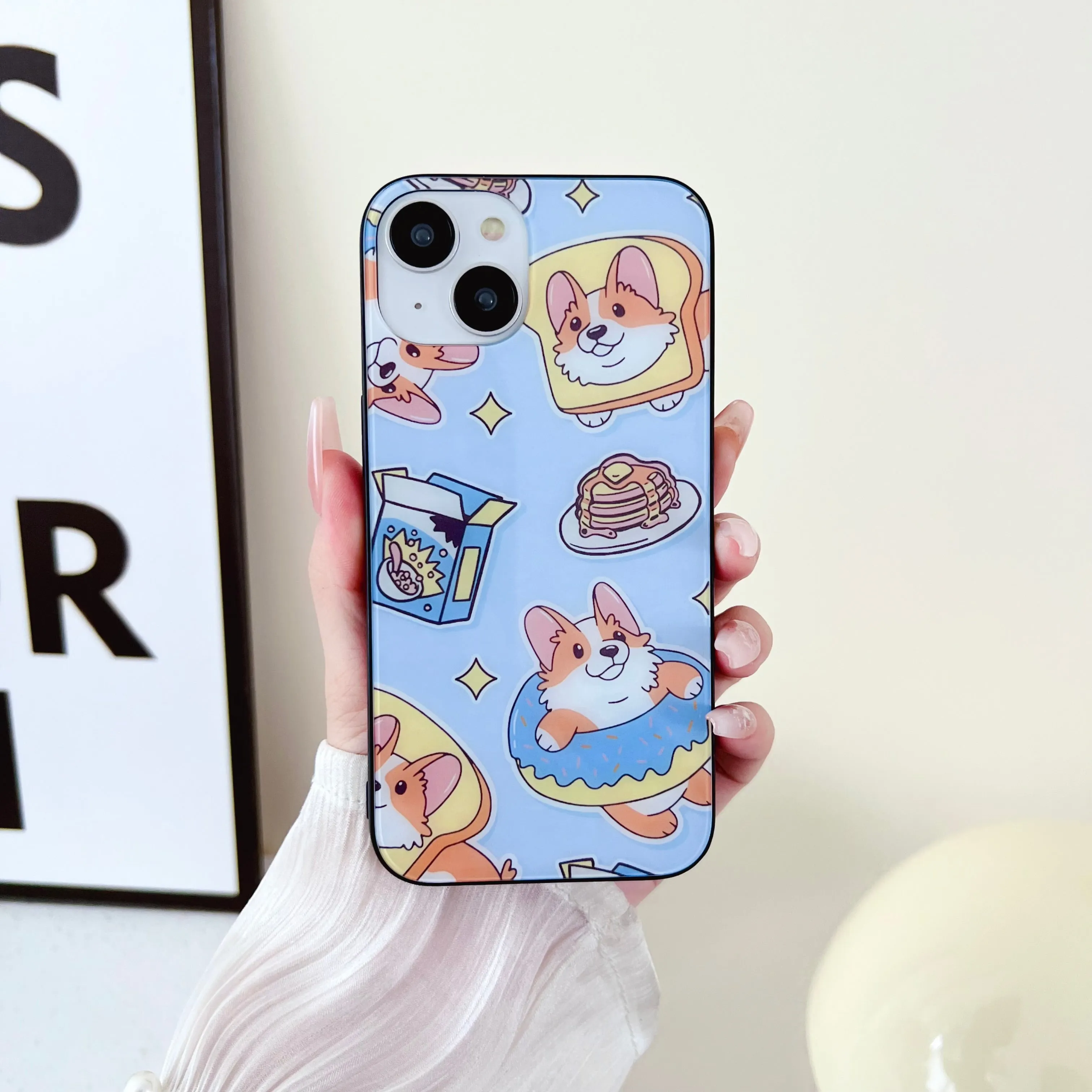 Cute Corgi Design Glass Case