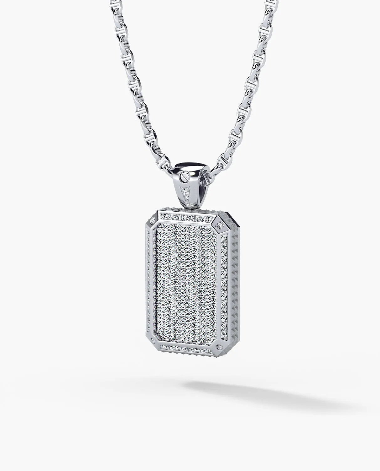 DIAMOND DOG TAG Pendant in Gold with 2.10ct Diamonds