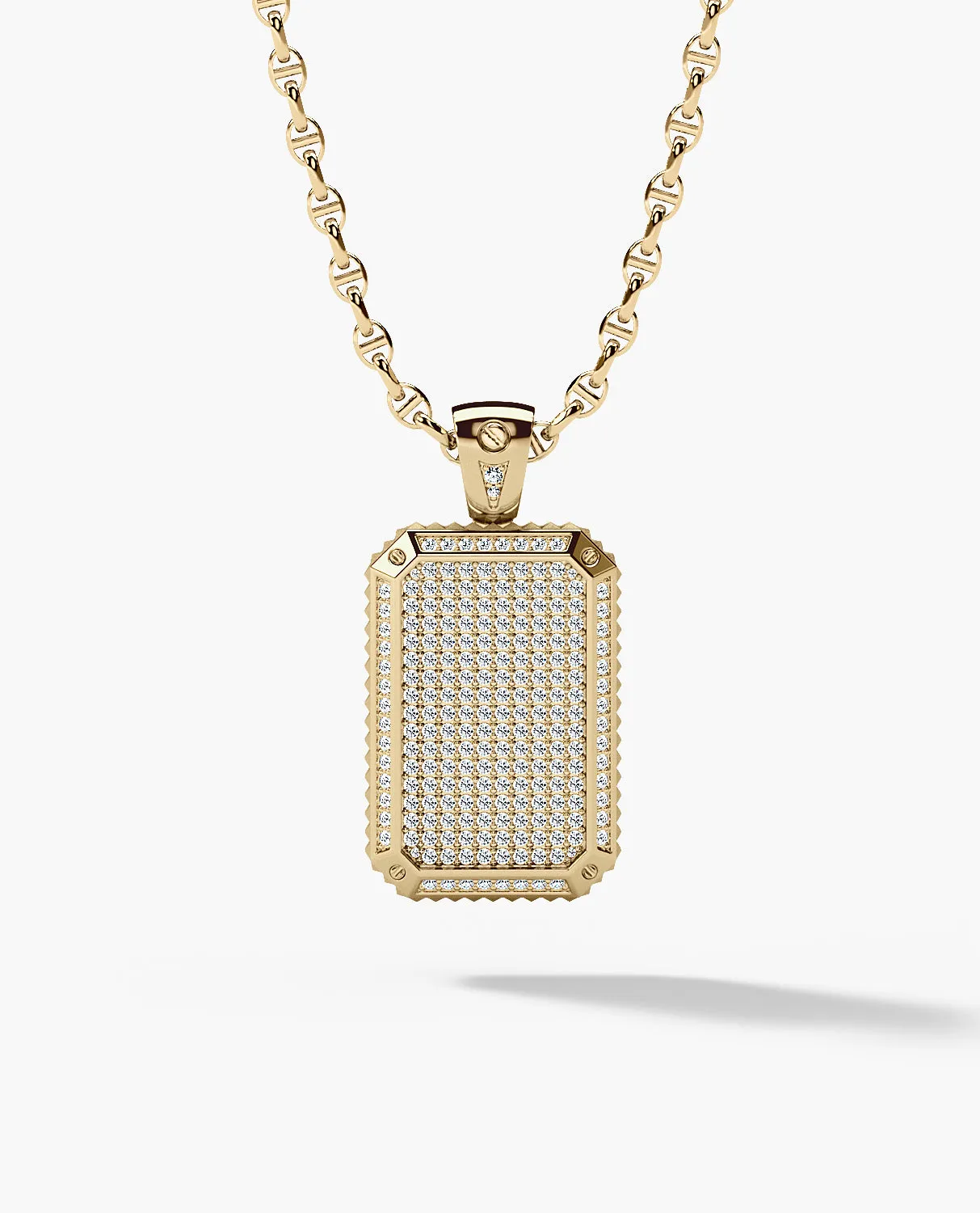 DIAMOND DOG TAG Pendant in Gold with 2.10ct Diamonds