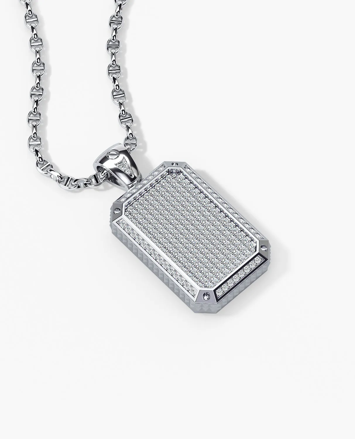 DIAMOND DOG TAG Pendant in Gold with 2.10ct Diamonds