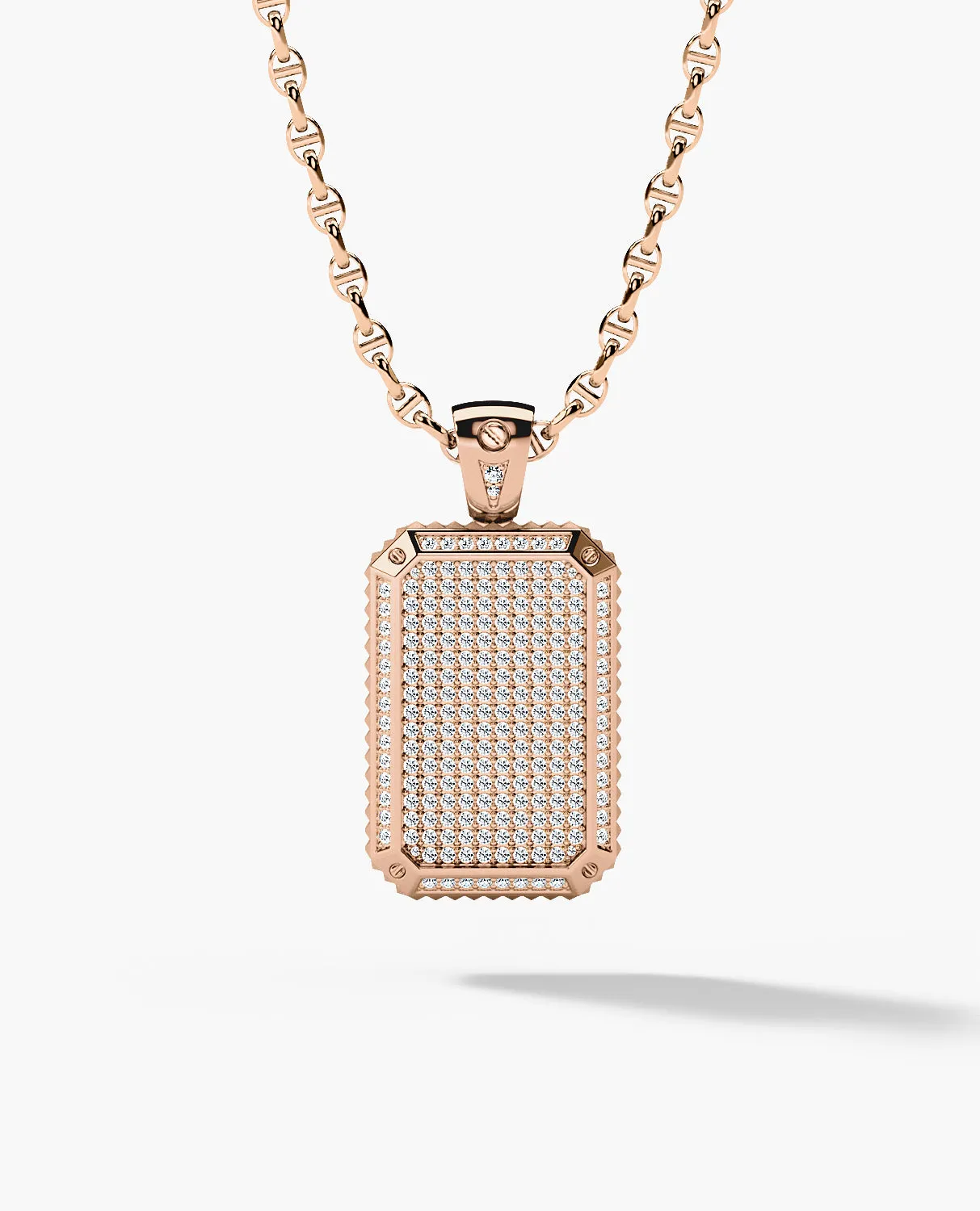 DIAMOND DOG TAG Pendant in Gold with 2.10ct Diamonds