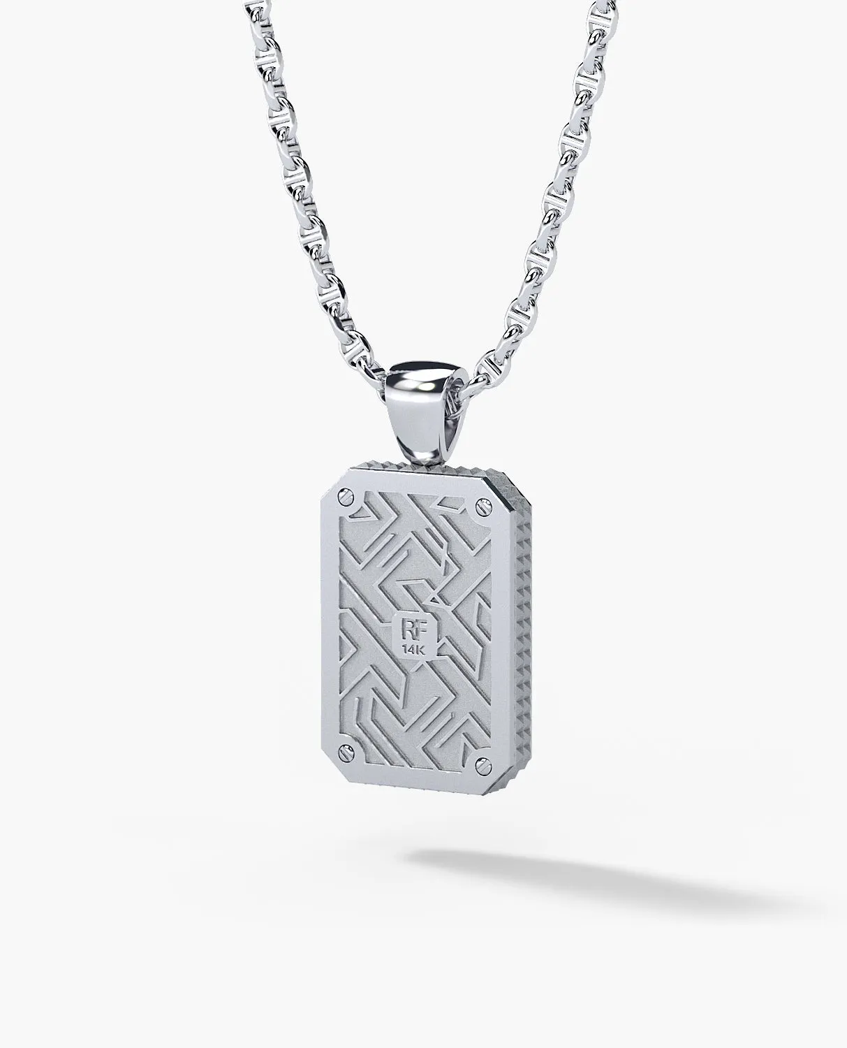 DIAMOND DOG TAG Pendant in Gold with 2.10ct Diamonds