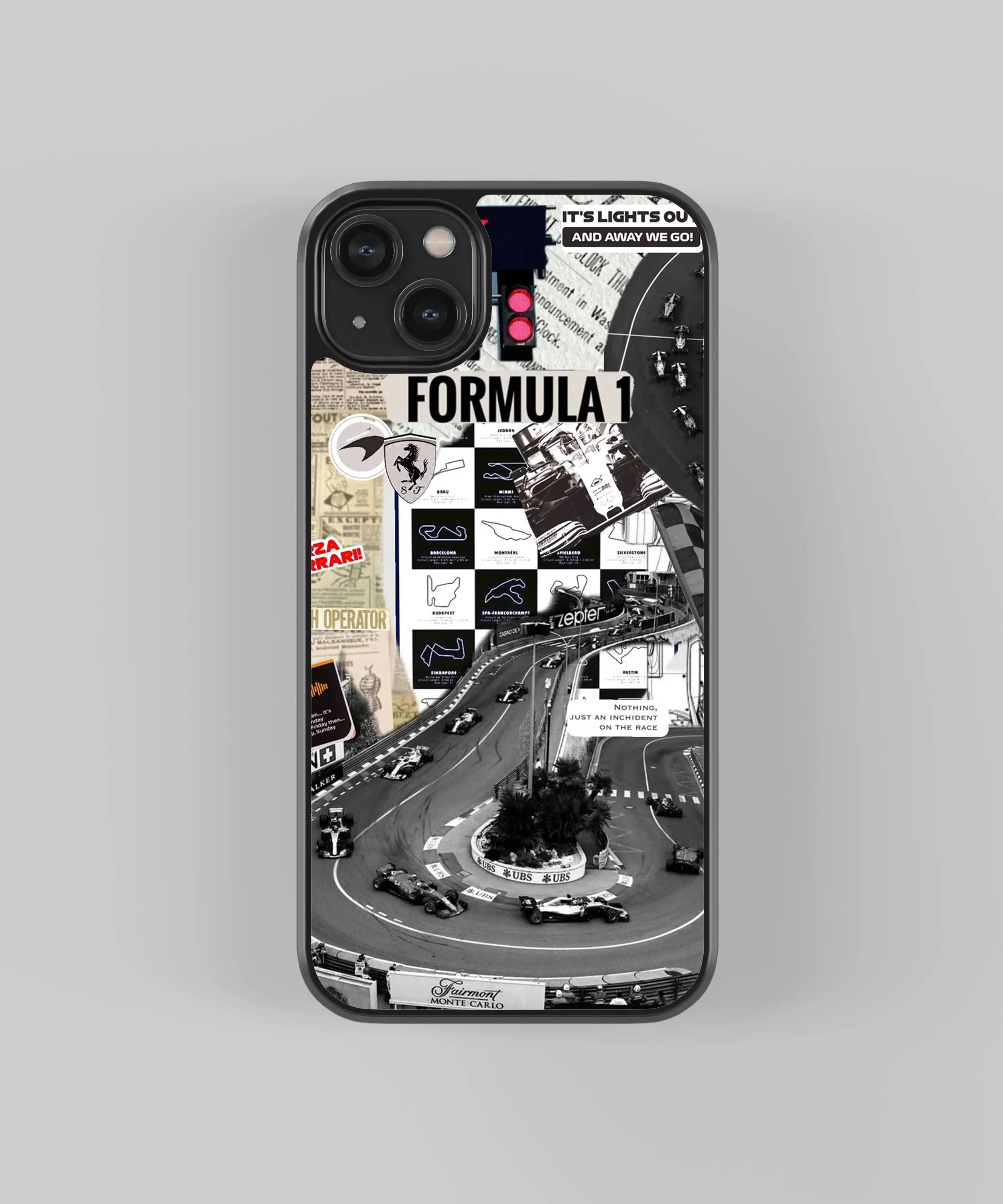 F1 Aesthetic Car Glass Phone Case Cover
