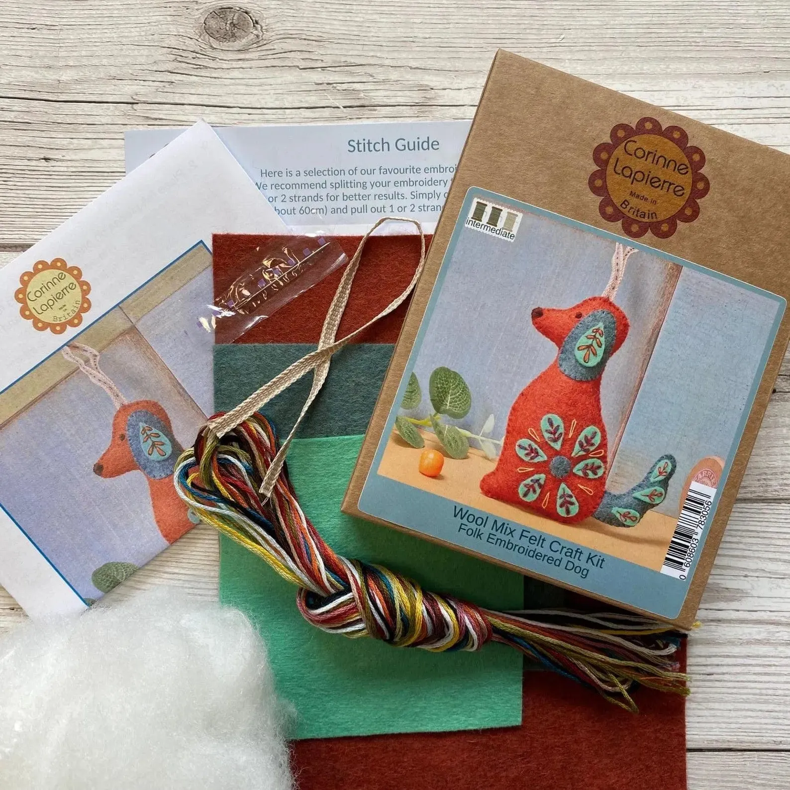 Folk Dog - Corinne Lapierre Embroidery Kit