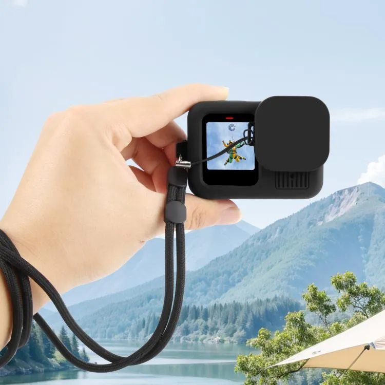 For GoPro HERO13 Black PULUZ Silicone Protective Case Side Interface Cover with Wrist Strap & Lens Cover
