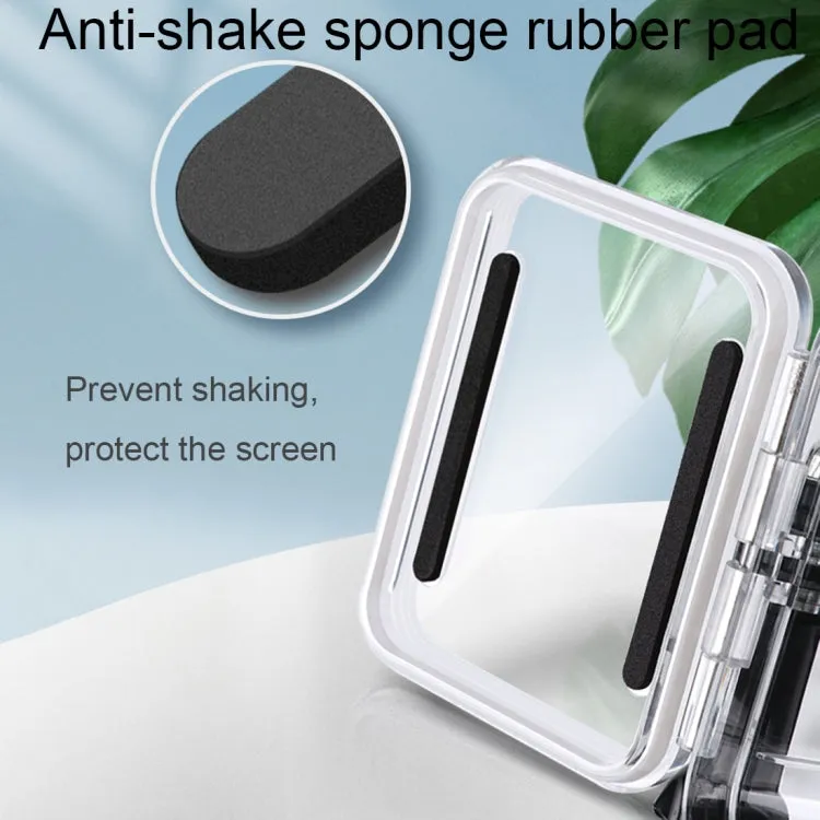 For GoPro HERO8 Black 45m Waterproof Housing Protective Case with Buckle Basic Mount & Screw & Floating Bobber Grip & Strap & Anti-Fog Inserts(Transparent)