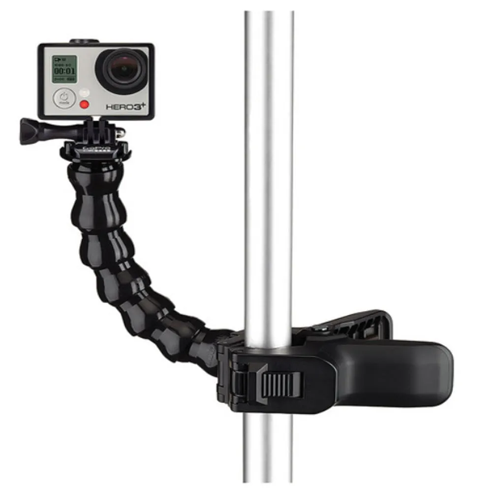 GoPro Jaws QR Quick Release Adjustable Neck and Clamp Mount with 0.25" to 2" in Diameter for HERO 12 / 11 / 11 Mini / 10 / 9 / 8 Black Action Cameras | ACMPM-001